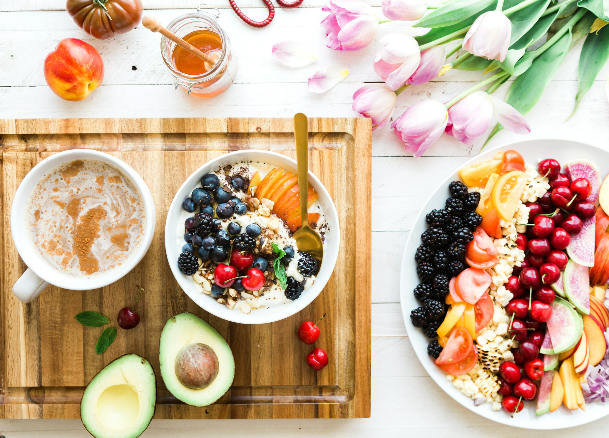 Fruit and Veggie Bowl with Fruit Oatmeal Bowl